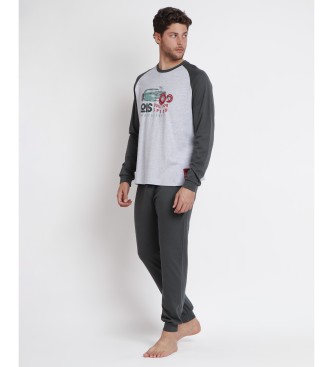 Lois Jeans Motorsport Long Sleeve Pyjamas grey