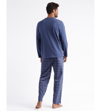 Lois Jeans Norweska piżama z długim rękawem niebieska