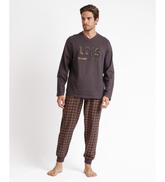 Lois Jeans Speedway lngrmad pyjamas brun