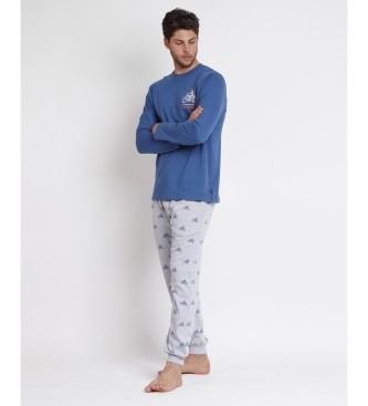 Lois Jeans Pijama de manga comprida Urban Motor azul