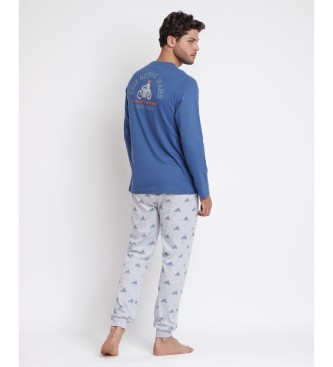 Lois Jeans Urban Motor long sleeve pyjamas blue