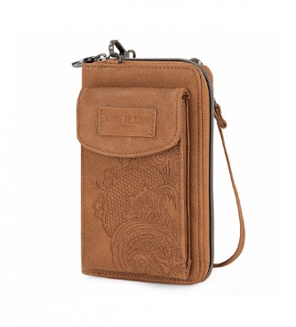 Lois Mini bolsa de carteira para telemóvel 302661 camelo -11x18,5x2,5cm