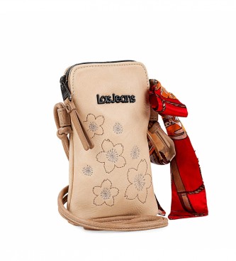 Lois Jeans Mini taske til mobiltelefon 310721 beige -11x17,5x1cm