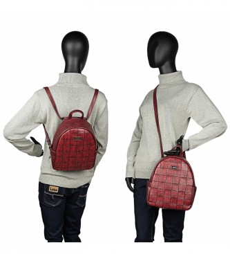 Lois Jeans Anti-theft backpack red -23x27x11cm