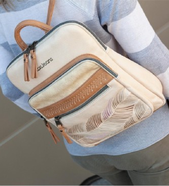 Lois Galatea backpack beige, brown - 26.5x33x8.5cm