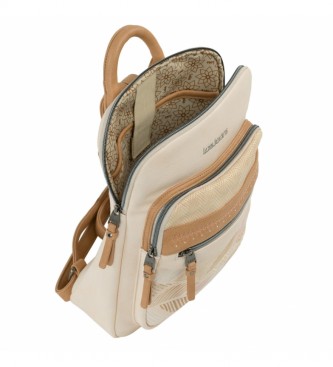 Lois Galatea backpack beige, brown - 26.5x33x8.5cm