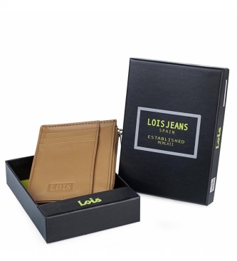 Lois Leather wallet 202004 Camel -8,3x11,3x1cm