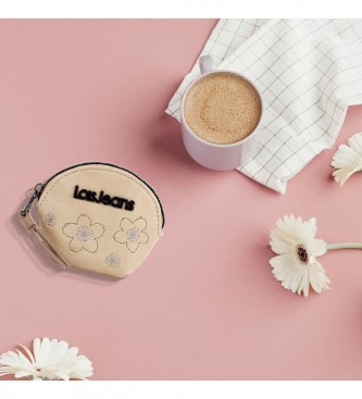 Lois Coin purse with key ring inside 310704 beige -11,5x 9x3,5cm