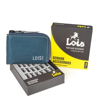 Lois Jeans Portemonnaie aus Leder 205544 blau-graue Farbe