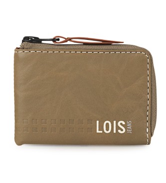 Lois Jeans Leren portemonnee 205544 khaki-leder kleur