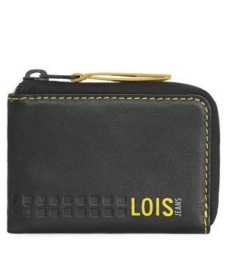 Lois Jeans Usnjena denarnica 205544 črno-rumene barve
