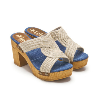 Lois Jeans Beige krydsede sandaler -Hlhjde 9 cm