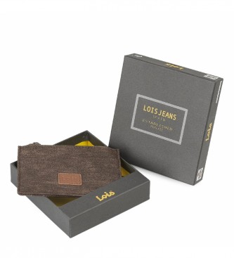 Lois Jeans Porta carte a portafoglio con protezione RFID LOIS 203622 colore marrone
