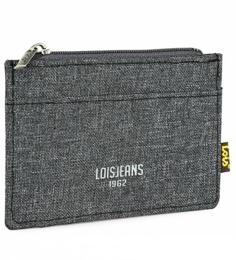 Lois Jeans LOIS 203642 Portemonnee-kaarthouder met RFID-bescherming in donkergrijze kleur