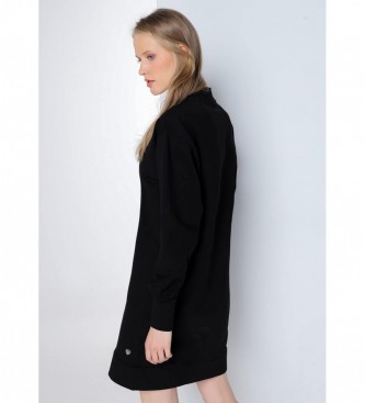 Lois Jeans Sweatshirt-Kleid mit seitlicher ffnung schwarz