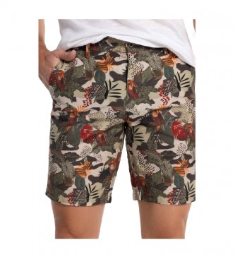 Lois Khaki camouflage printed Bermuda shorts
