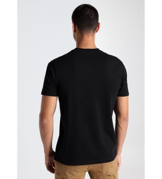 Lois Jeans Basic T-shirt korte mouwen Puff print zwart