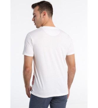 Lois T-shirt a blocchi con grafica a maniche corte bianca