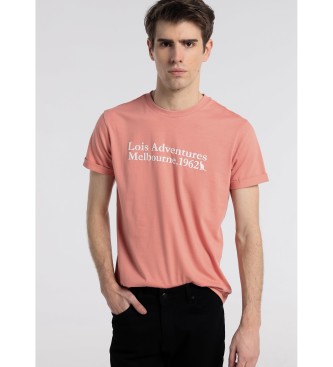 Lois Jeans Grafica Komfort-T-Shirt rosa