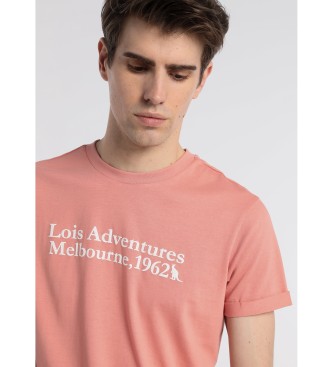 Lois Jeans Grafica Komfort-T-Shirt rosa