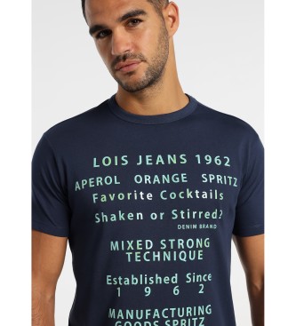 Lois T-shirt Texto Orange Spritz Blue