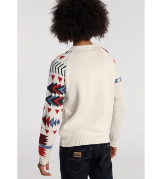 Lois White box-collared sweater
