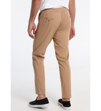Lois Jeans Canvas Stretch Tailleband Slim Fit Canvas Broek Bruin