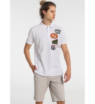 Lois Jeans Polo Pique Patches Route 62 White