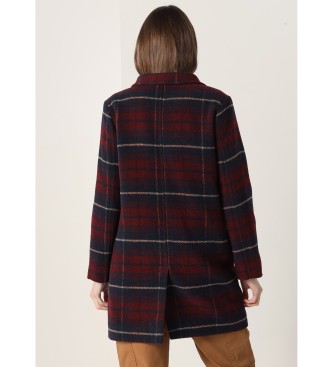 Lois Jeans Maroon checked cloth coat