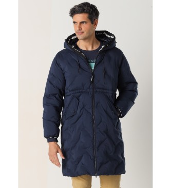 Lois Jeans Quiltad parkas med marinbl huva