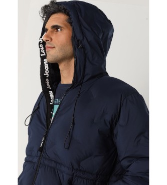 Lois Jeans Casaco parka acolchoado com capuz azul-marinho