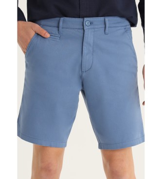 Lois Jeans Blauwe slanke satijnen cargo shorts