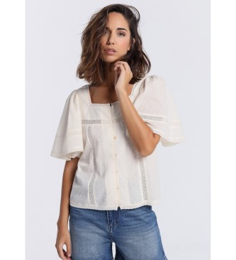 Lois Jeans Wide sleeve blouse white