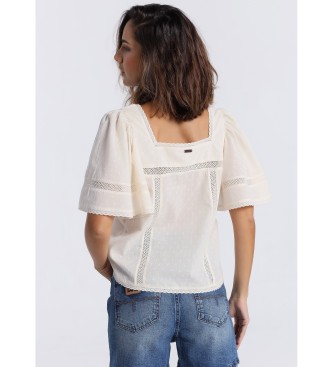 Lois Jeans Bluse med brede rmer hvid