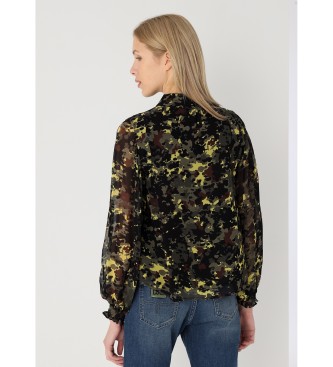 Lois Jeans Blouse met lange mouwen en groene magieprint