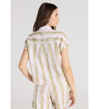 Lois Jeans Majica s kratkimi rokavi z večbarvnim akvarelnim črtastim vzorcem