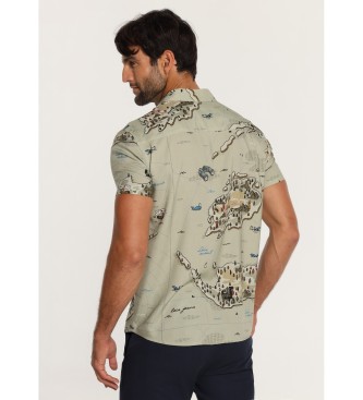 Lois Jeans Camisa verde com estampado de escuteiros