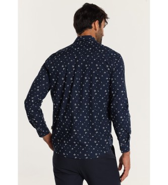 Lois Jeans LOIS JEANS - Langarmhemd mit marineblauem Minidruck