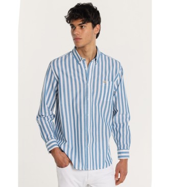 Lois Jeans Blue striped print shirt