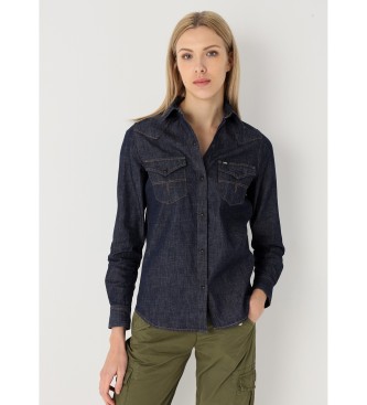 Lois Jeans Langrmet rinse navy vasket skjorte