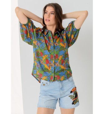 Lois Jeans 3/4-rmet skjorte med print Tropical multicolour