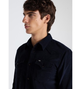 Lois Jeans LOIS JEANS - Long sleeve navy micro corduroy shirt