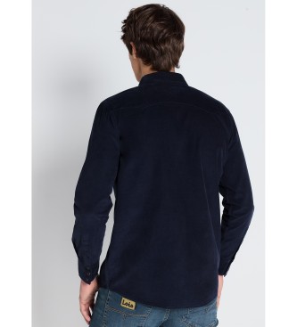 Lois Jeans LOIS JEANS - Marine micro corduroy overhemd met lange mouwen