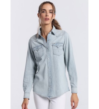 Lois Jeans Lngrmad jeansskjorta i himmelsbltt