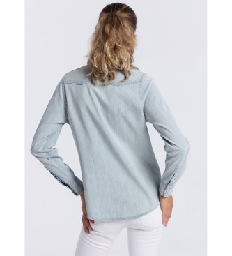 Lois Jeans Hemelsblauw denim shirt met lange mouwen