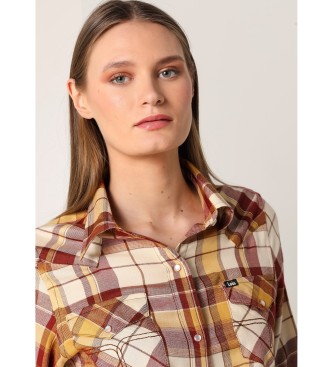 Lois Jeans Camisa de ganga de flanela axadrezada multicolorida