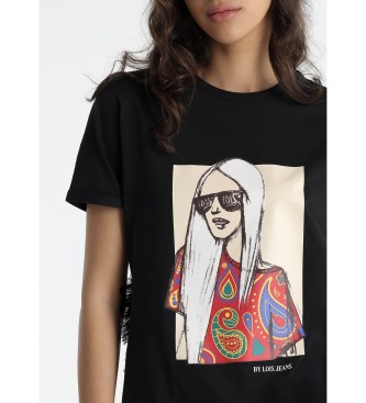 Lois Jeans Maglietta nera a maniche corte