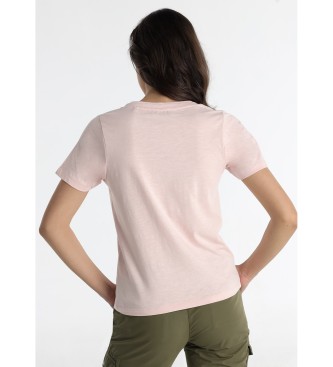 Lois Jeans Różowa koszulka z krótkim rękawem