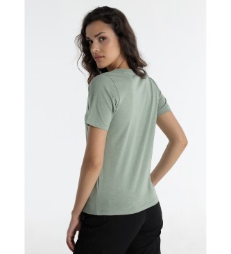 Lois Jeans Zielona koszulka z krótkim rękawem