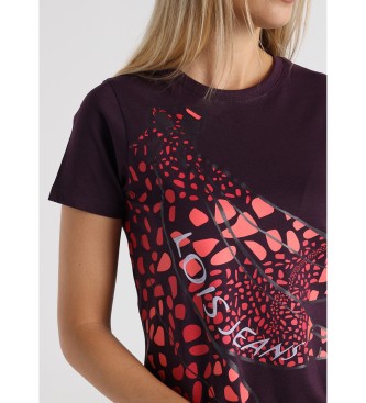 Lois Jeans Grafisch T-shirt met korte mouwen lila kleurrijk